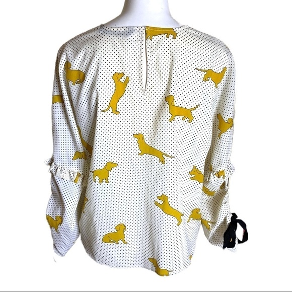 Zara Woman Blouse Dachshund Print Size S - Picture 2 of 7